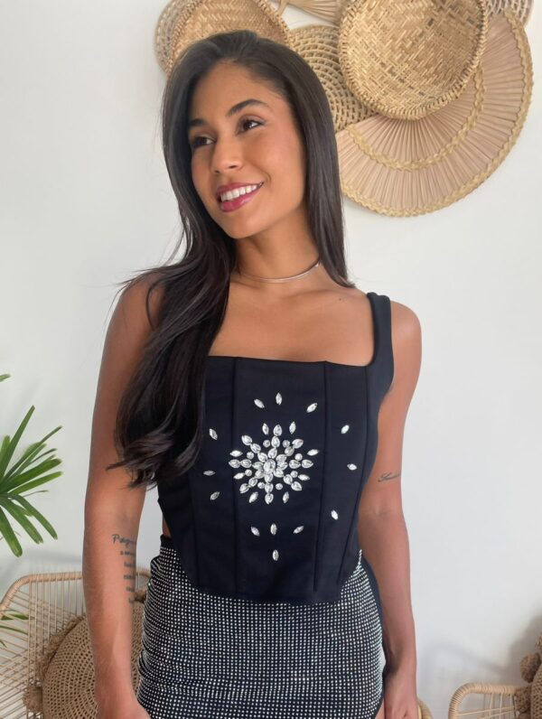 Cropped Corselet Bordado
